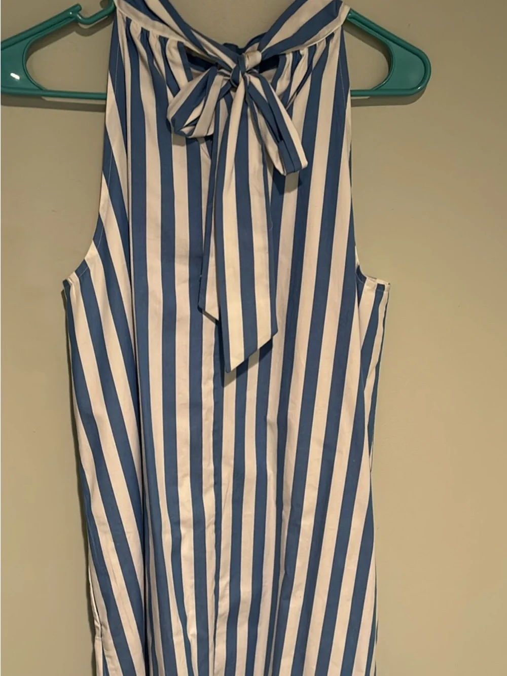 J. Crew Blue and White Vertical Stripe Halter Tank
